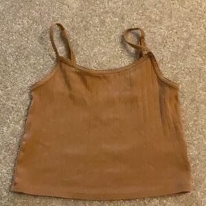 American Eagle Outfitters Tan Fitted Crop Camisole